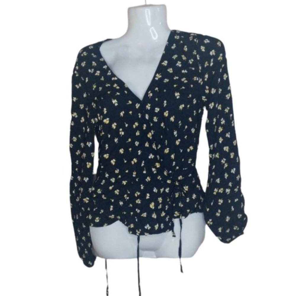 H&M Long Sleeve Blouse Work Summer Puff Sleeve Top  Size 2‎